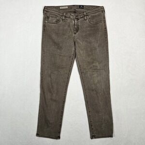 AG‎ Adriano Goldschmied Jeans Womens Size 31R Brown Stilt Cigarette Leg Made USA